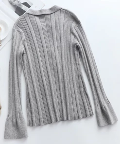MY Smaibulun | TAMIA Bell Cuff Knit Shirt Jacket - Grey