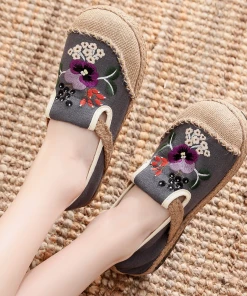 TC Cactus Rose | Embroidered Plum Bossom Espadrilles Sneakers Flat Shoes New In Shoes