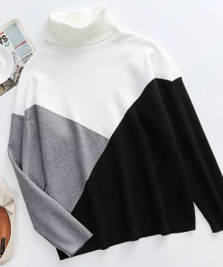 MY Smaibulun Doll | Color Block DULCIE Knit Sweater - White Grey Black