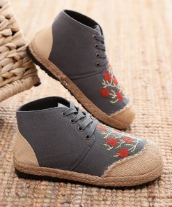 TC Cactus Rose | Embroidered Bayberry Tree Hi-Top Sneakers Espadrilles