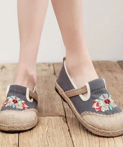 TC Shop Sandals Embroidered Abstract Flower Espadrilles - Cactus Rose
