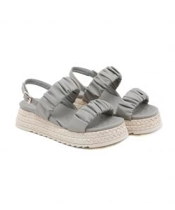 SIKETU | GREY RUCHED ESPADRILLE SANDAL NEW ARRIVALS