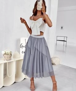 DY BASA MIDI SKIRT - STEEL GREY 9 DY BASA MIDI SKIRT - STEEL GREY