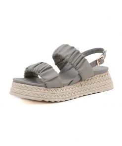 SIKETU | GREY RUCHED ESPADRILLE SANDAL NEW ARRIVALS