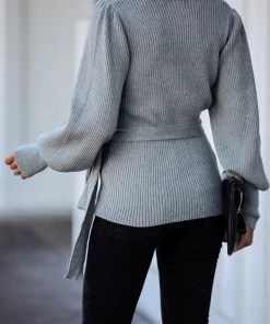 MY Smaibulun | LEONORA Bishop Sleeve Knit Top - Grey New In Clothing 10 MY Smaibulun | LEONORA Bishop Sleeve Knit Top - Grey New In Clothing