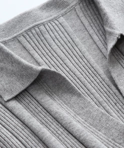 MY Smaibulun | TAMIA Bell Cuff Knit Shirt Jacket - Grey