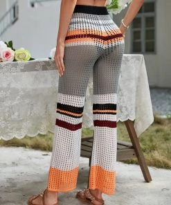 MY NEW ARRIVALS BEE CROCHET WIDE LEG PANTS - GREY