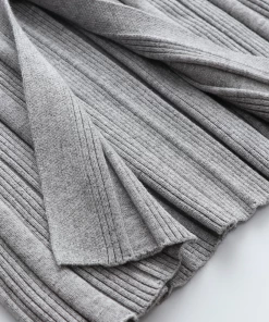 MY Smaibulun | TAMIA Bell Cuff Knit Shirt Jacket - Grey