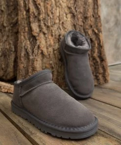 XH SMAIBULUN UGG™ | Fur-Lined Suede Low Clog Short Boots
