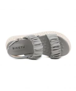 SIKETU | GREY RUCHED ESPADRILLE SANDAL NEW ARRIVALS