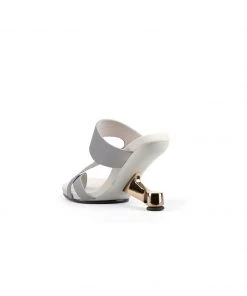 Jady Rose JadyRose | Grey Criss-Cross Toe Elevator Heel Leather Slides New In Shoes 12 Jady Rose JadyRose | Grey Criss-Cross Toe Elevator Heel Leather Slides New In Shoes