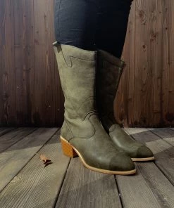 YL En Bloom | Grey Pull-Tab Knee Cowboy Boots