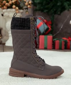 YL New In Shoes En Bloom | Grey Plaid Pattern Sock-Lined Boot