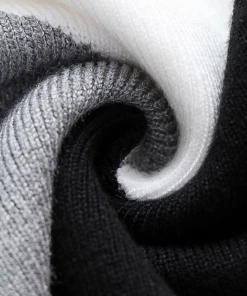 MY Smaibulun Doll | Color Block DULCIE Knit Sweater - White Grey Black