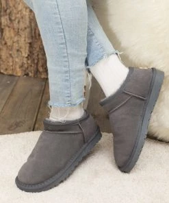 XH SMAIBULUN UGG™ | Fur-Lined Suede Low Clog Short Boots