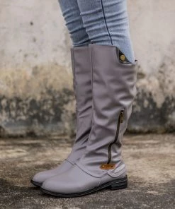 AL En Bloom | Side-Pocket Slouchy Long Boot - Grey