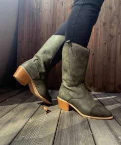 YL En Bloom | Grey Pull-Tab Knee Cowboy Boots