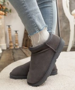 XH SMAIBULUN UGG™ | Fur-Lined Suede Low Clog Short Boots