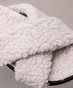 GLF Maibulun | Criss-Cross Fleece Slipper - Beige New In Shoes