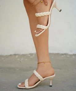 HT En Bloom | Apricot REVERE Kitten Heels Slides