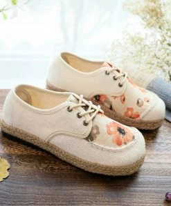 TC New In Shoes Cactus Rose | Linen Floral Dyeing Sneaker - Women