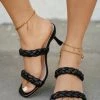 HT NEW ARRIVALS En Bloom | BLACK REVERE Kitten Heels Slides