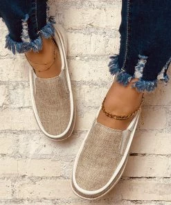 HT New In Shoes En Bloom | Beige Canvas Upper Loafer
