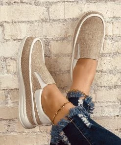 HT New In Shoes En Bloom | Beige Canvas Upper Loafer