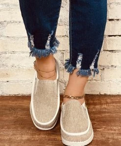 HT New In Shoes En Bloom | Beige Canvas Upper Loafer
