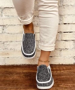 HT En Bloom | Charcoal Canvas Upper Loafer