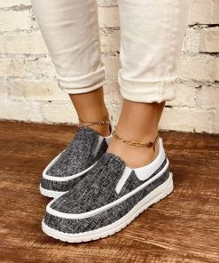 HT En Bloom | Charcoal Canvas Upper Loafer