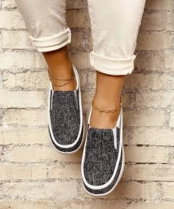 HT En Bloom | Charcoal Canvas Upper Loafer