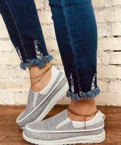 HT New In Shoes En Bloom | Could Grey Canvas Upper Loafer