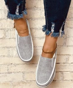 HT New In Shoes En Bloom | Could Grey Canvas Upper Loafer