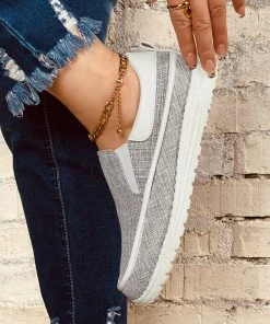 HT New In Shoes En Bloom | Could Grey Canvas Upper Loafer