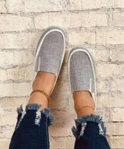 HT New In Shoes En Bloom | Could Grey Canvas Upper Loafer