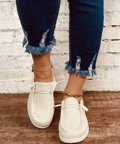 HT En Bloom | Apricot Canvas Upper Boat Shoes