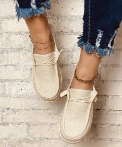 HT En Bloom | Apricot Canvas Upper Boat Shoes