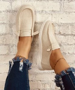 HT En Bloom | Apricot Canvas Upper Boat Shoes
