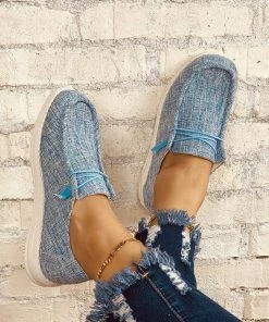 HT En Bloom | Denim Blue Canvas Upper Boat Shoes