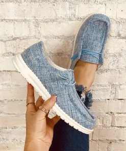 HT En Bloom | Denim Blue Canvas Upper Boat Shoes