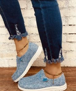 HT En Bloom | Denim Blue Canvas Upper Boat Shoes