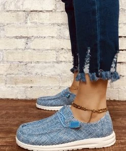 HT En Bloom | Denim Blue Canvas Upper Boat Shoes