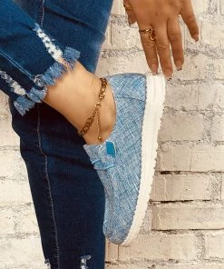 HT En Bloom | Denim Blue Canvas Upper Boat Shoes