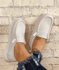 HT En Bloom | Cream Canvas Upper Boat Shoes