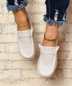 HT En Bloom | Cream Canvas Upper Boat Shoes