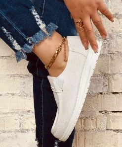 HT En Bloom | Cream Canvas Upper Boat Shoes