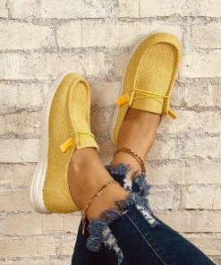 HT NEW ARRIVALS En Bloom | Lemon Canvas Upper Boat Shoes