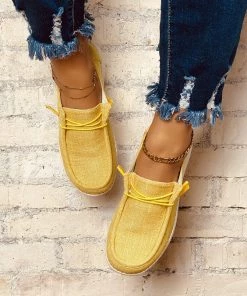 HT NEW ARRIVALS En Bloom | Lemon Canvas Upper Boat Shoes