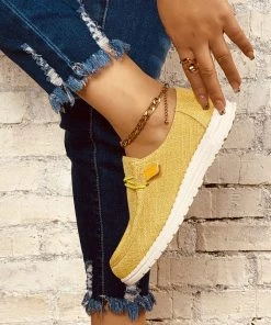 HT NEW ARRIVALS En Bloom | Lemon Canvas Upper Boat Shoes